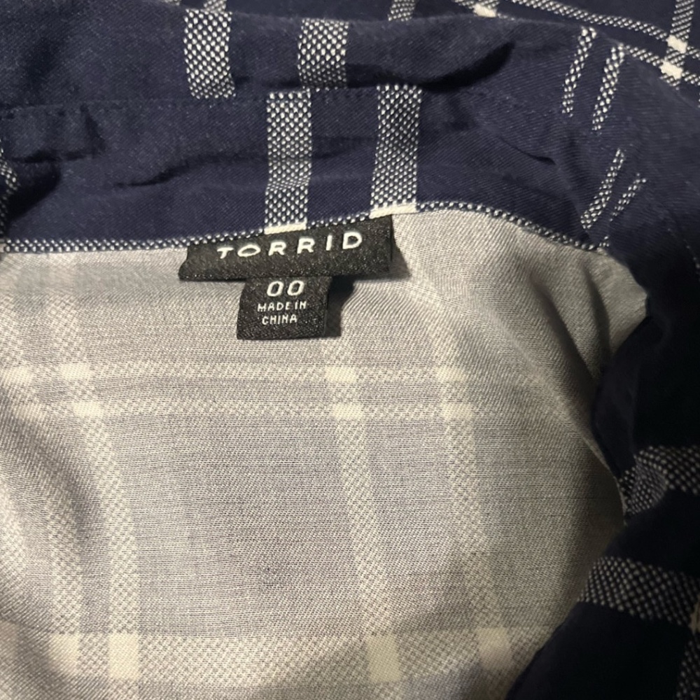 TORRID Navy Plaid Button-Up Dress (M/L) - Picture 15 of 16